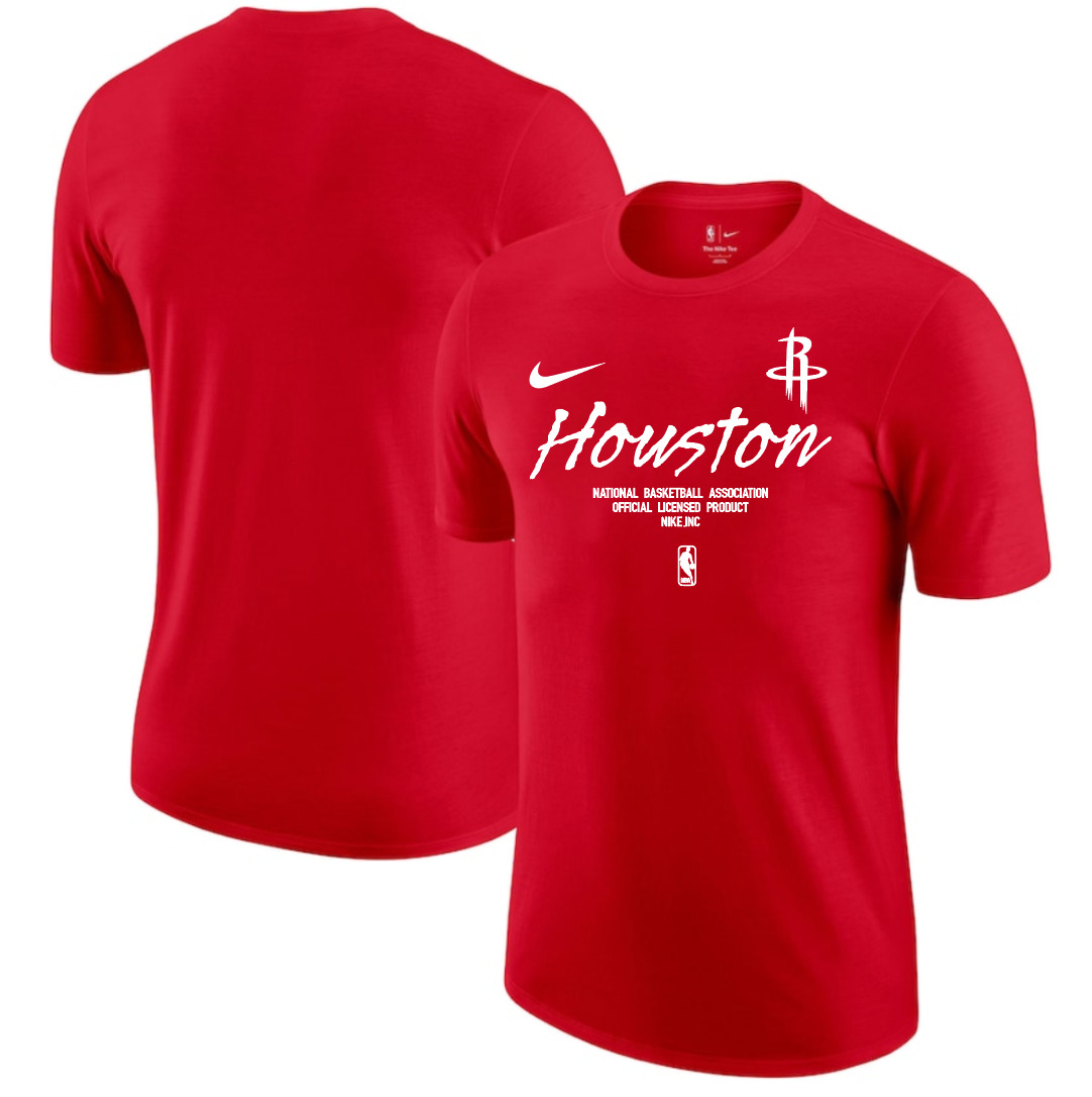 Men 2025 NBA Houston Rockets Red Nike T shirts style 3->nba t-shirts->Sports Accessory